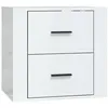 Image de vidaXL Table de chevet murale Blanc brillant 50x36x47 cm