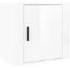 Image de vidaXL Table de chevet murale Blanc brillant 50x30x47 cm