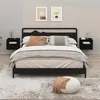 Image de vidaXL Tables de chevet murales 2 pcs Noir 50x36x40 cm816883