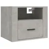 Image de vidaXL Table de chevet murale Gris bÃ©ton 50x36x40 cm