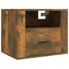 Image de Vidaxl Table De Chevet Murale ChÃªne FumÃ© 50x36x40 Cm