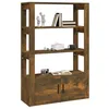 Image de Vidaxl Buffet ChÃªne FumÃ© 80x30x119,5 Cm Bois D'ingÃ©nierie