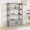 Image de vidaXL Buffet Sonoma gris 80x30x119,5 cm Bois d'ingénierie