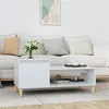 Image de vidaXL Table basse Blanc brillant 100x50x45 cm Bois d'ingénierie821126