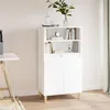 Image de vidaXL Buffet haut Blanc 60x36x110 cm Bois d'ingénierie