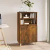 Image de vidaXL Buffet haut Chêne fumé 60x36x110 cm Bois d'ingénierie821225