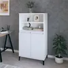Image de vidaXL Buffet haut Blanc 60x36x110 cm Bois d'ingénierie821228
