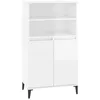 Image de vidaXL Vidaxl Buffet Haut Blanc Brillant 60x36x110 Cm Bois D'ingénierie