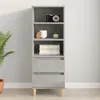 Image de vidaXL Buffet haut Gris béton 40x36x110 cm Bois d'ingénierie821240