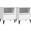 Image de vidaXL Vidaxl Tables De Chevet 2 Pcs Blanc 40x35x50 Cm