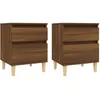 Image de vidaXL Vidaxl Tables De Chevet 2 Pcs Chêne Marron 40x35x50 Cm