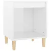 Image de vidaXL Table de chevet Blanc brillant 40x35x50 cm Bois d'ingÃ©nierie