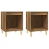 Image de Vidaxl Tables De Chevet 2 Pcs ChÃªne FumÃ© 40x35x50 Cm