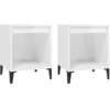 Image de vidaXL Tables de chevet 2 pcs Blanc brillant 40x35x50 cm