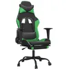 Image de vidaXL Vidaxl Chaise De Jeu Avec Repose-Pied Noir Et Vert Similicuir