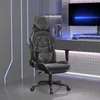 Image de vidaXL Chaise de jeu avec repose-pied Noir et gris Similicuir