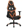 Image de vidaXL Chaise de jeu avec repose-pied Noir et orange Similicuir