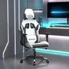 Image de vidaXL Chaise de jeu Blanc et noir Similicuir