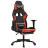 Image de vidaXL Vidaxl Chaise De Jeu Avec Repose-Pied Noir Et Rouge Similicuir