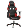 Image de vidaXL Chaise de jeu avec repose-pied Noir et rouge Similicuir