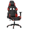 Image de vidaXL Chaise de jeu avec repose-pied Noir et rouge Similicuir