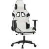 Image de vidaXL Vidaxl Chaise De Jeu Avec Repose-Pied Blanc Et Noir Similicuir