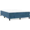 Image de vidaXL vidaXL Cadre de lit Bleu foncé 140x200 cm Velours