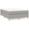 Image de vidaXL Cadre de lit Gris clair 140x190 cm Tissu