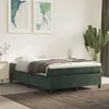 Image de vidaXL Cadre de lit Vert foncé 140x200 cm Velours