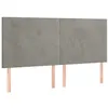 Image de vidaXL TÃªtes de lit 4 pcs Gris clair 80x5x78/88 cm Velours