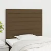 Image de vidaXL Têtes de lit 2 pcs Marron Foncé 90x5x78/88 cm Tissu
