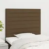 Image de vidaXL Têtes de lit 2 pcs Marron Foncé 100x5x78/88 cm Tissu