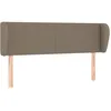 Image de vidaXL Vidaxl Tête De Lit Avec Oreilles Taupe 147x23x78/88 Cm Tissu