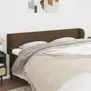 Image de vidaXL Tête de lit avec oreilles Marron foncé 163x23x78/88 cm Tissu