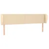 Image de vidaXL TÃªte de lit avec oreilles CrÃ¨me 163x23x78/88 cm Tissu
