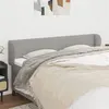 Image de vidaXL Tête de lit avec oreilles Gris clair 183x23x78/88 cm Tissu