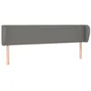 Image de vidaXL TÃªte de lit avec oreilles Gris foncÃ© 203x23x78/88 cm Tissu