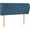 Image de vidaXL Vidaxl Tête De Lit Avec Oreilles Bleu Foncé 83x23x78/88 Cm Velours