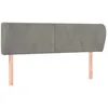 Image de vidaXL Vidaxl Tête De Lit Avec Oreilles Gris Clair 147x23x78/88 Cm Velours