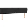 Image de vidaXL TÃªte de lit avec oreilles Noir 163x23x78/88 cm Velours