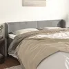 Image de vidaXL Tête de lit avec oreilles Gris clair 203x23x78/88 cm Velours3116930