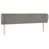 Image de vidaXL TÃªte de lit avec oreilles Gris clair 203x23x78/88 cm Velours