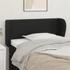 Image de vidaXL Tête de lit avec oreilles Noir 83x23x78/88 cm Similicuir