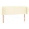Image de vidaXL Tête de lit avec oreilles Crème 147x23x78/88 cm Similicuir