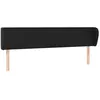 Image de vidaXL TÃªte de lit avec oreilles Noir 163x23x78/88 cm Similicuir
