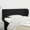 Image de vidaXL Tête de lit avec oreilles Noir 93x23x78/88 cm Tissu