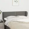 Image de vidaXL Tête de lit avec oreilles Gris foncé 147x23x78/88 cm Tissu