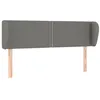 Image de vidaXL TÃªte de lit avec oreilles Gris foncÃ© 147x23x78/88 cm Tissu