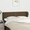 Image de vidaXL Tête de lit avec oreilles Marron foncé 147x23x78/88 cm Tissu
