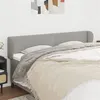 Image de vidaXL Tête de lit avec oreilles Gris clair 183x23x78/88 cm Tissu